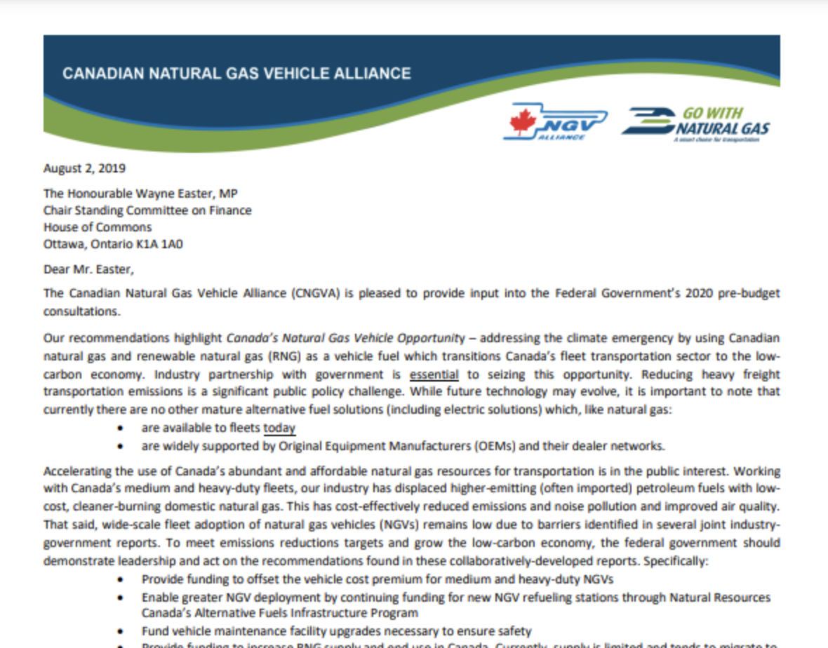 CNGVA 2020 Federal Pre-Budget Submission